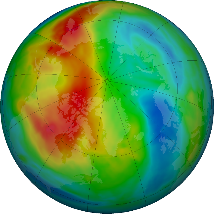 Arctic ozone map for 19 December 2017